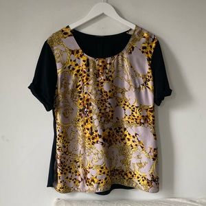 VERSACE Baroque Silk Front Blouse 48 L/XL